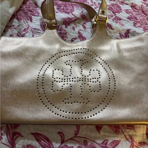 Gold (rose) Designer Tory Burch Tote Bag